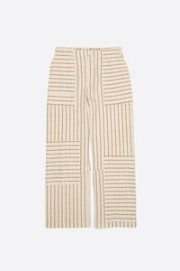 Pantal&oacute;n jogger algod&oacute;n patchwork rayas ocre