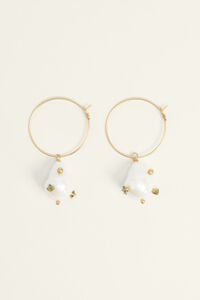 Pendientes aro perlas y cristales