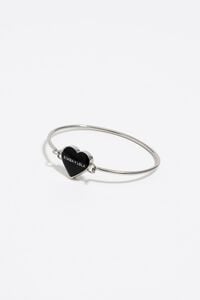 Black heart rigid bracelet