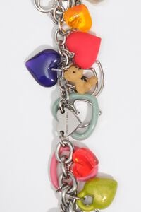 Pulsera multicharms coraz&oacute;n plateada