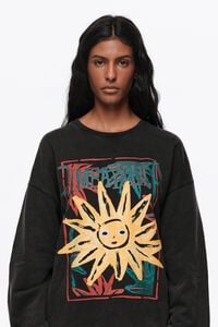 Sweatshirt logo Sun preto-lavado