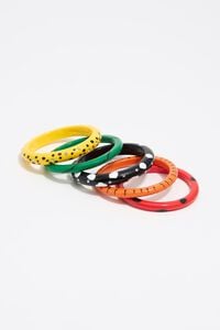 Set cinco pulseras mancha animal multicolor