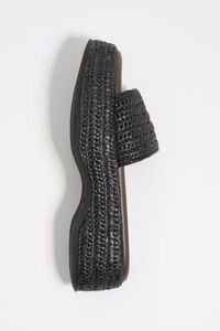 Black raffia platform sandal