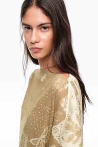 Khaki square scarf dress