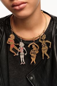 Collar choker siluetas metal tricolor