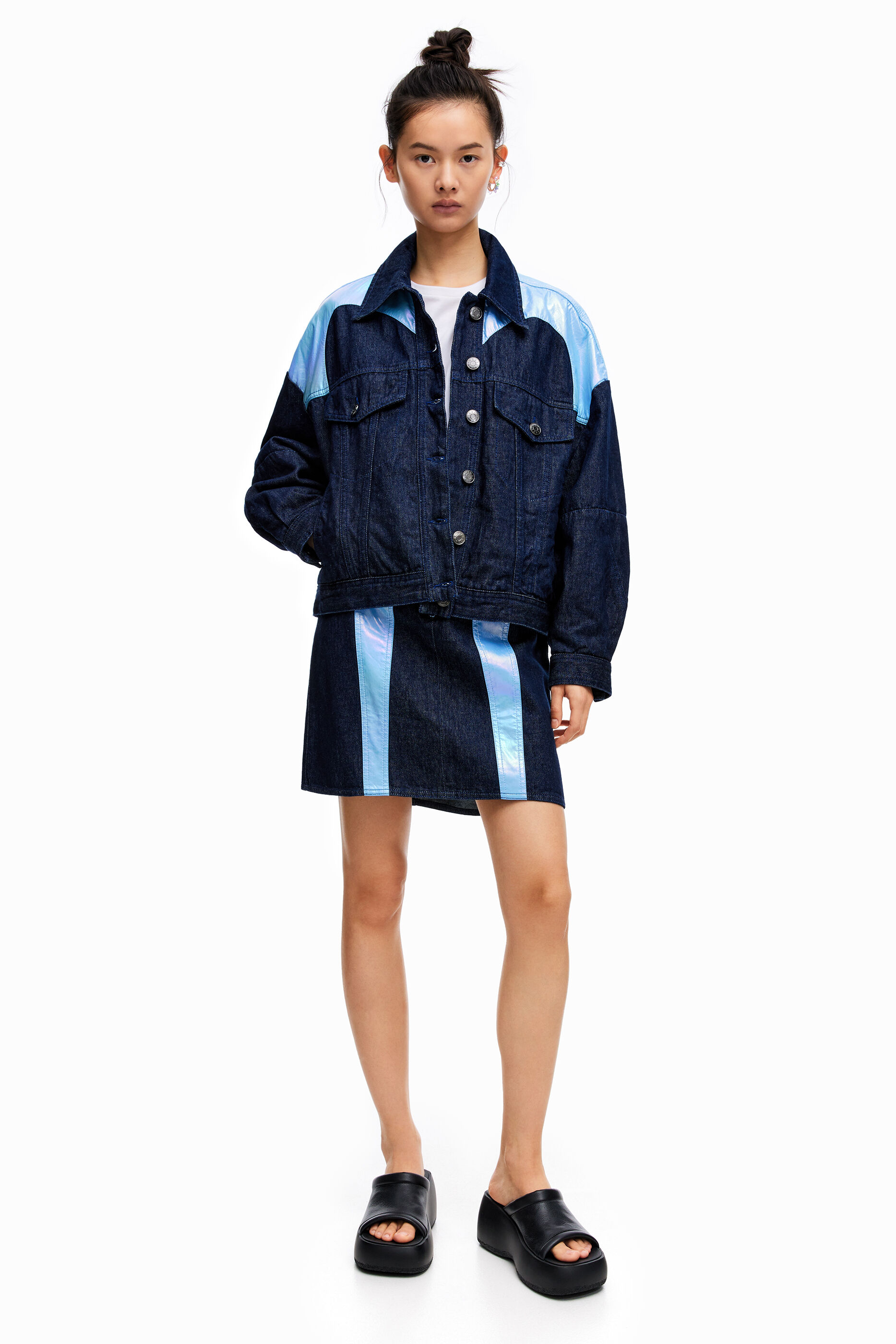Iridescent denim jacket