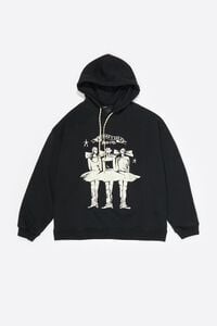 Sweatshirt capuchon logo Dancers verwassen zwart