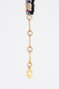 Short triple-layer stones and crystals necklace