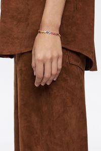 Pulsera corazones cristales dorada