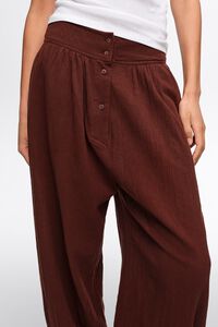 Cal&ccedil;as bombacho algod&atilde;o textura castanho