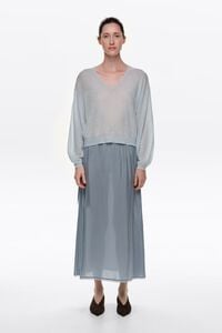Light blue washed silk skirt