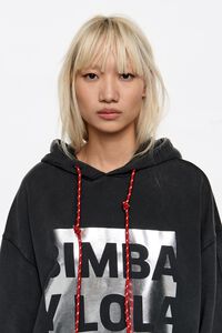 Sudadera oversize logo negro lavado