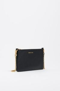Black leather mini crossbody bag