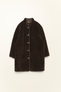 Chocolate reversible fur coat