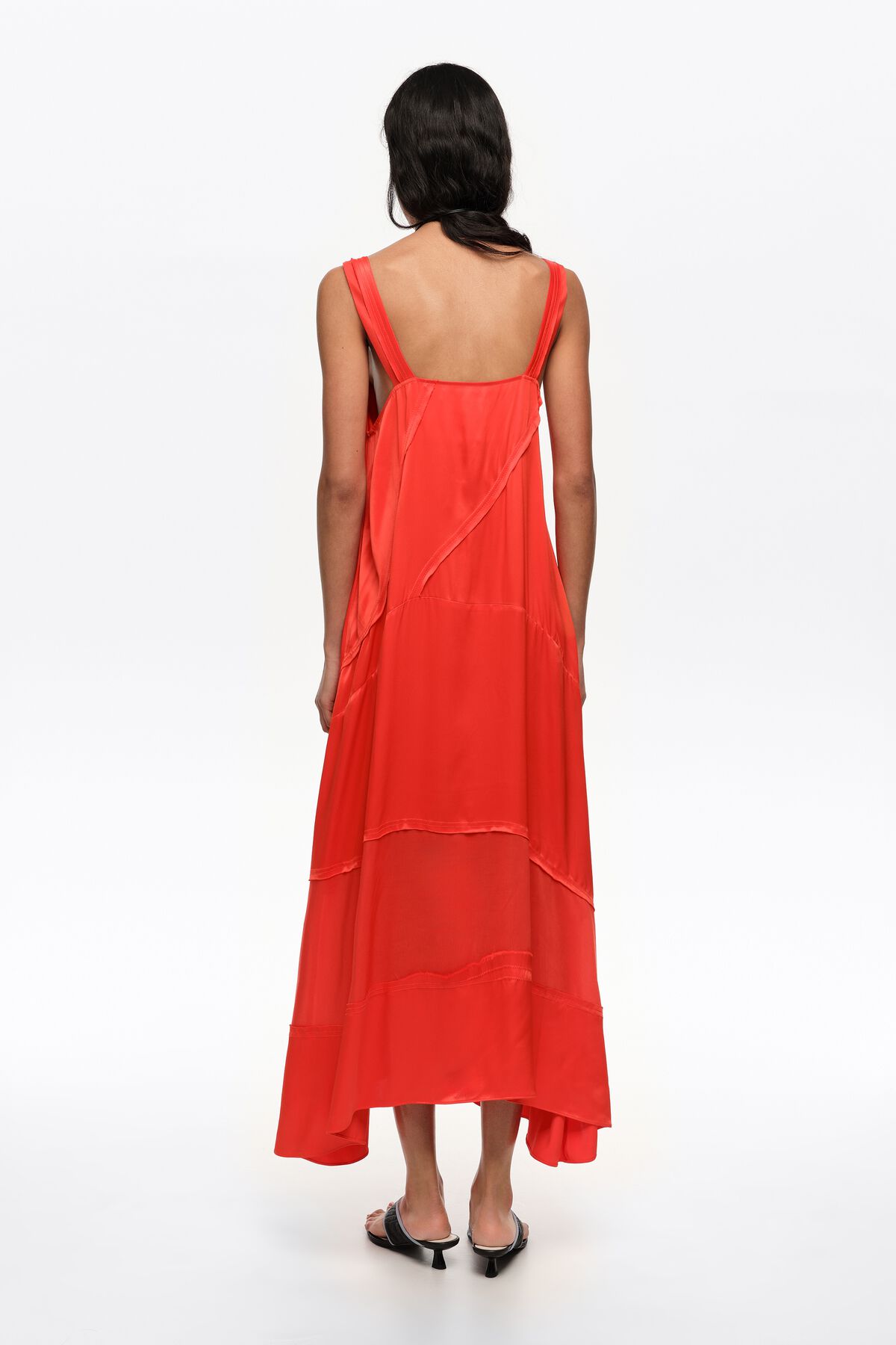 Red flared A-line dress