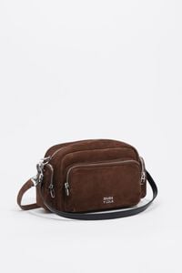 Bolso bandolera Pocket grande serraje caf&eacute;