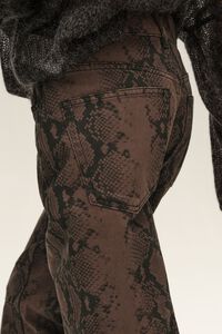 BARREL - Pantal&oacute;n denim 5 petos snake marr&oacute;n
