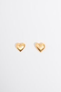 Pendientes coraz&oacute;n dorado