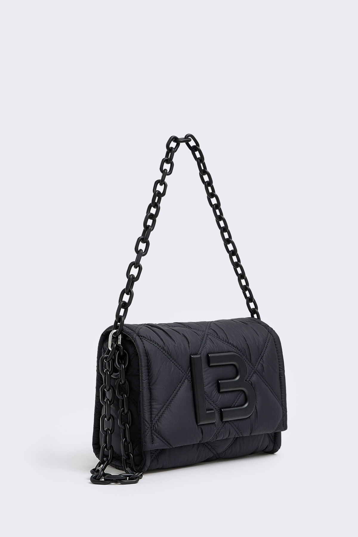 S black padded nylon bag