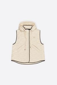 Ivory padded vest with hood