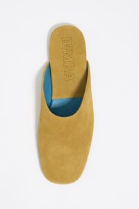 Ocher suede leather mule