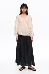 Saia li&ntilde;a A maxi abertura negra