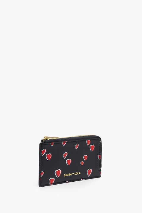 Monedero Small Hearts negro