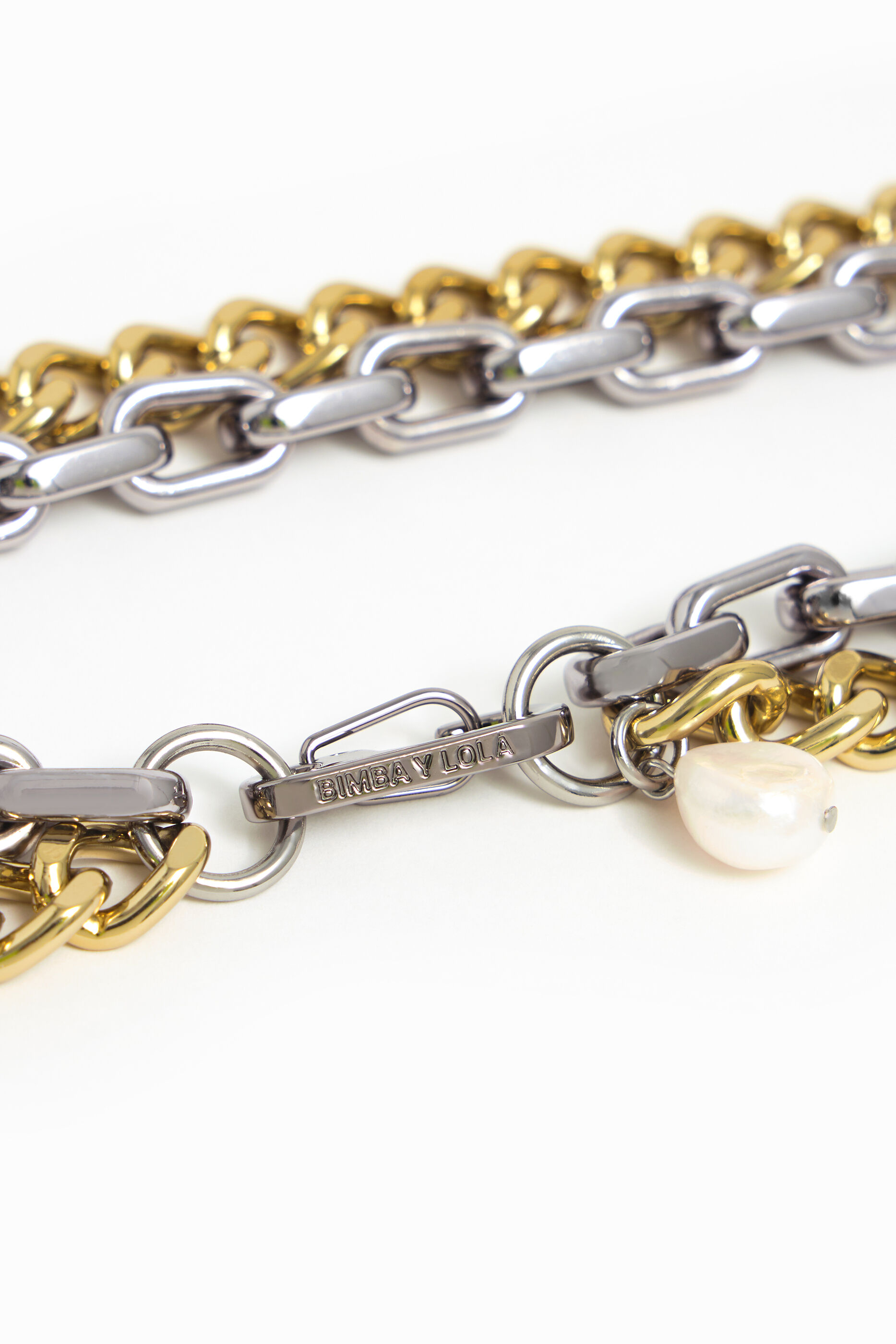 Golden multi-chain necklace