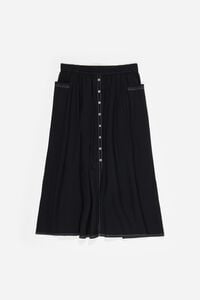 Black A-line skirt with buttons