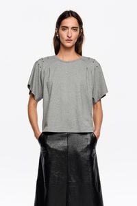 T-shirt studs schouder lichtgrijs