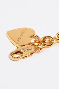 Chain bracelets with enamel crystal hearts and logo