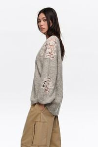 Light gray long lace cardigan