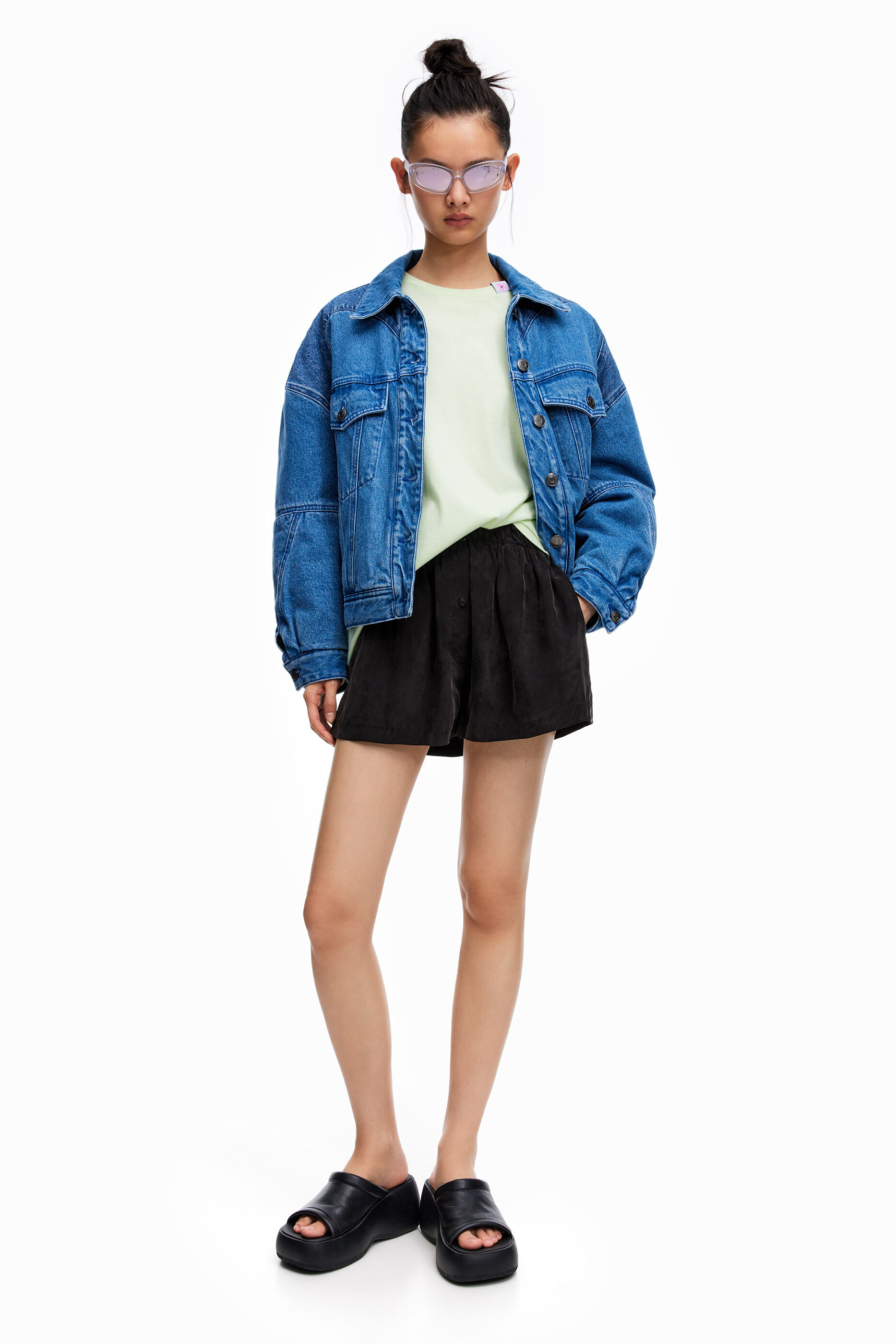 Giubbotto jeans oversize blu