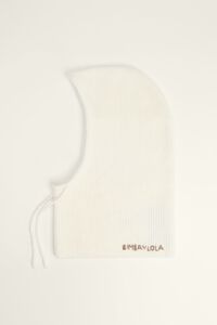 Ivory wool blend balaclava