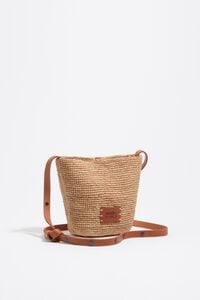 Bolso capazo peque&ntilde;o rafia natural