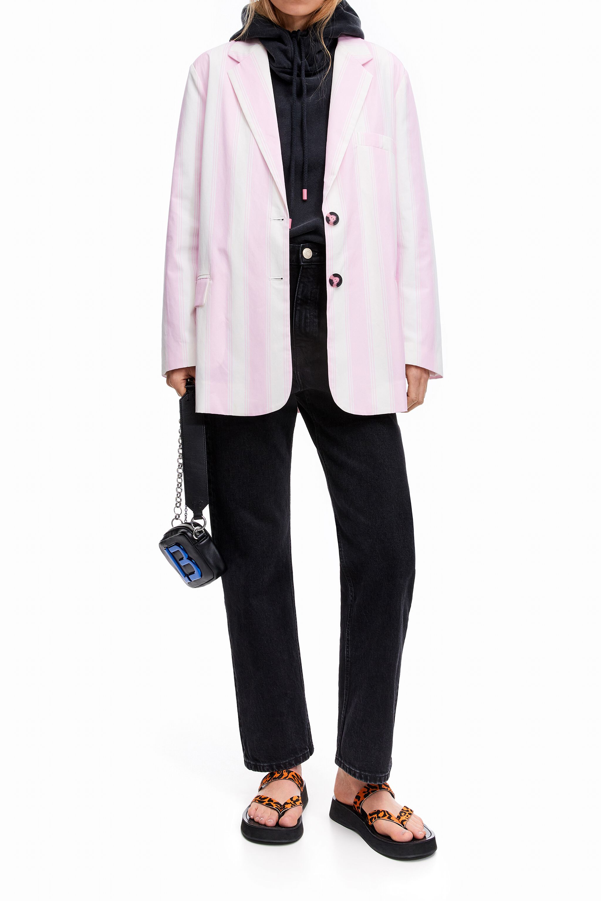 Blazer righe rosa