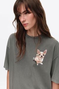 Faded black Chihuahua logo T-shirt
