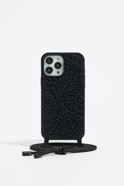 Capa iPhone 13 Pro Max de silicone com logo em preto