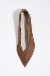 Brown suede mid court shoe