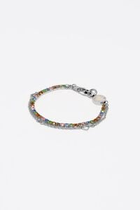 Silver double-chain crystals bracelet