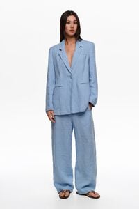 Light blue striped washed tailored jacket