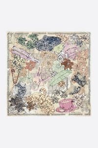 Beige arabesque print scarf