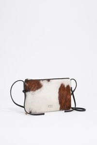 Small brown fur clutch bag