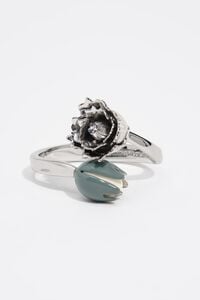 Silver enameled tulip bracelet