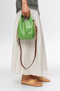 Mini emerald leather Paper crossbody bag