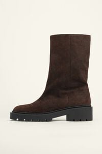Bota pele engraxada chocolate