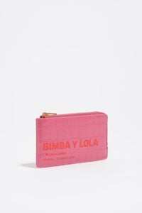 Etui na karty-portmonetka tłoczony wz&oacute;r krokodyla ciemnoczerwone