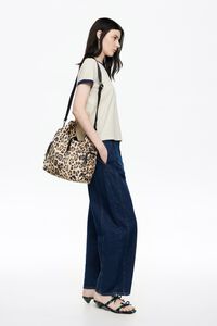 Bolso Paper Pocket mediano nylon Leopard natural