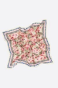 Off-white watercolor flowers scarf