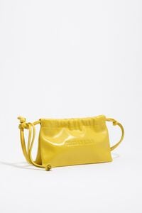 Mini yellow leather clutch bag